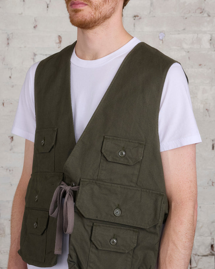 Engineered Garments Fowl Vest Cotton Brush HB Olive