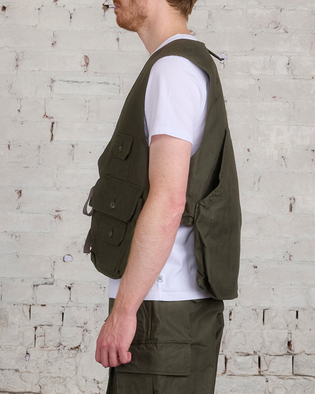 Engineered Garments Fowl Vest Cotton Brush HB Olive