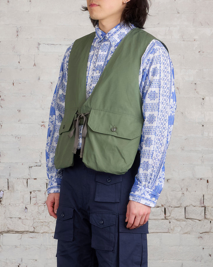 Engineered Garments Fowl Vest Cotton Olive Ripstop