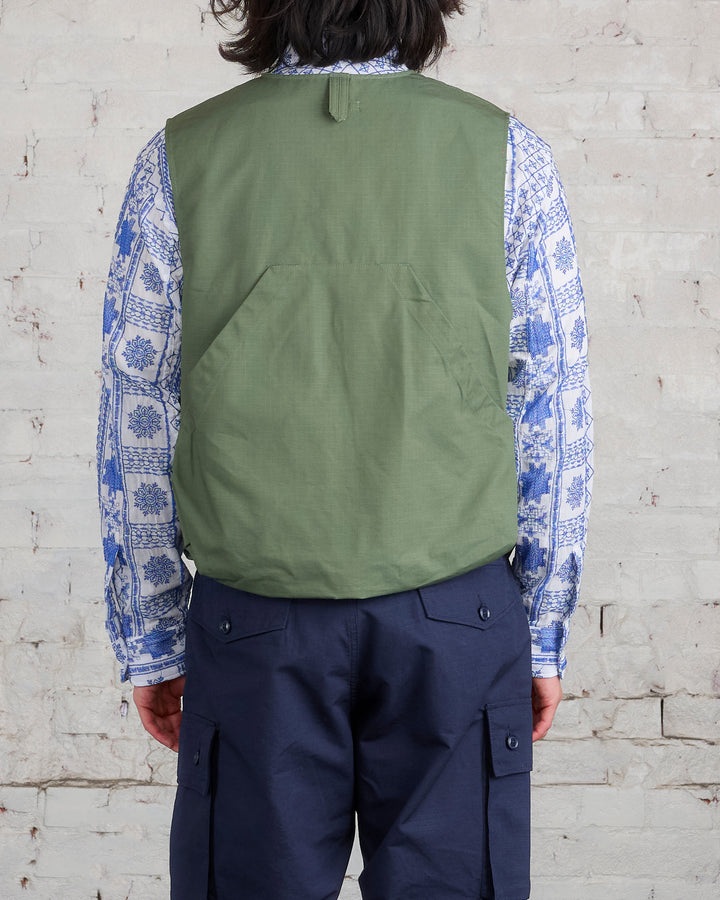Engineered Garments Fowl Vest Cotton Olive Ripstop