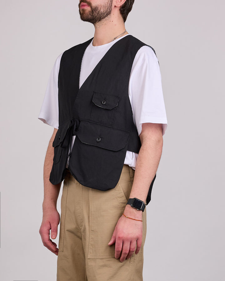Engineered Garments Fowl Vest Lightweight Nyco Poplin Black