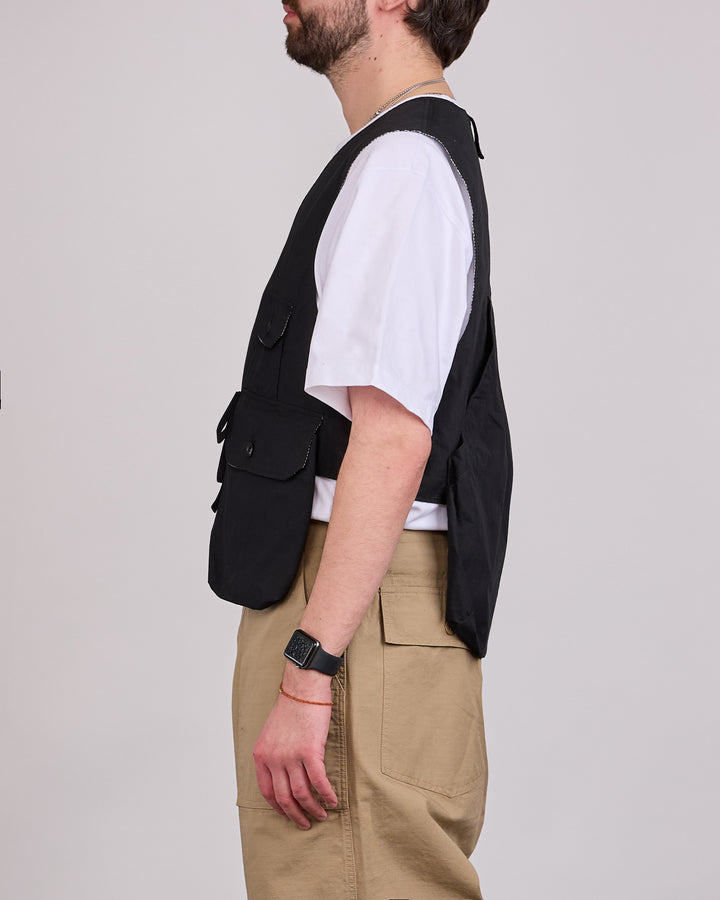 Engineered Garments Fowl Vest Lightweight Nyco Poplin Black
