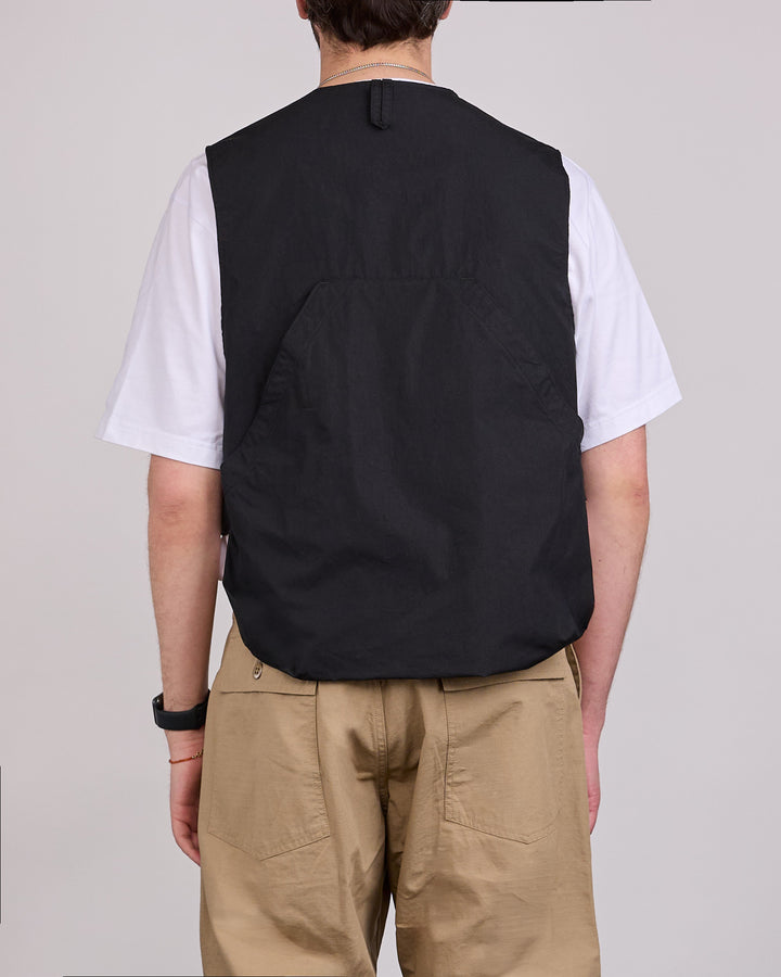 Engineered Garments Fowl Vest Lightweight Nyco Poplin Black