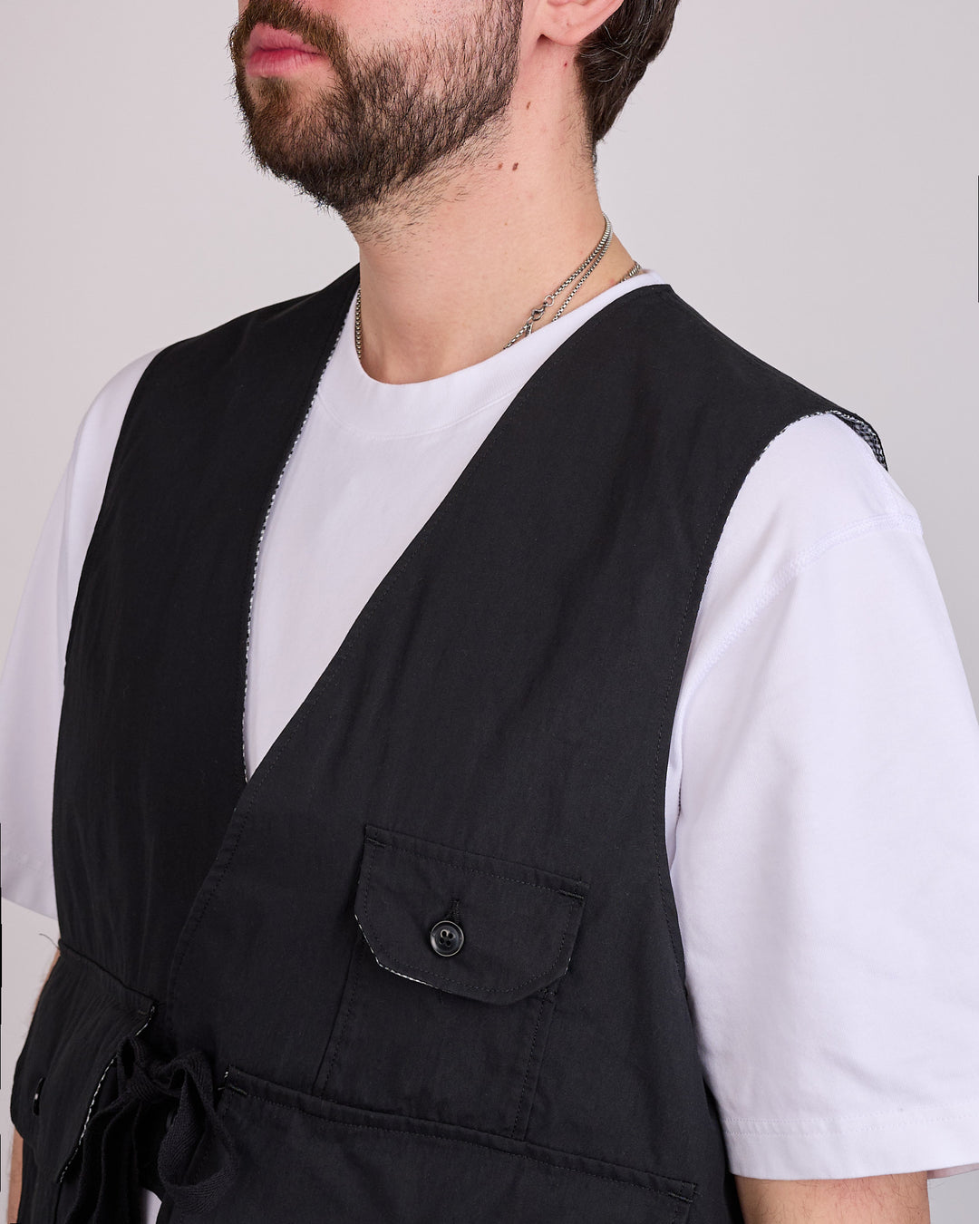 Engineered Garments Fowl Vest Lightweight Nyco Poplin Black