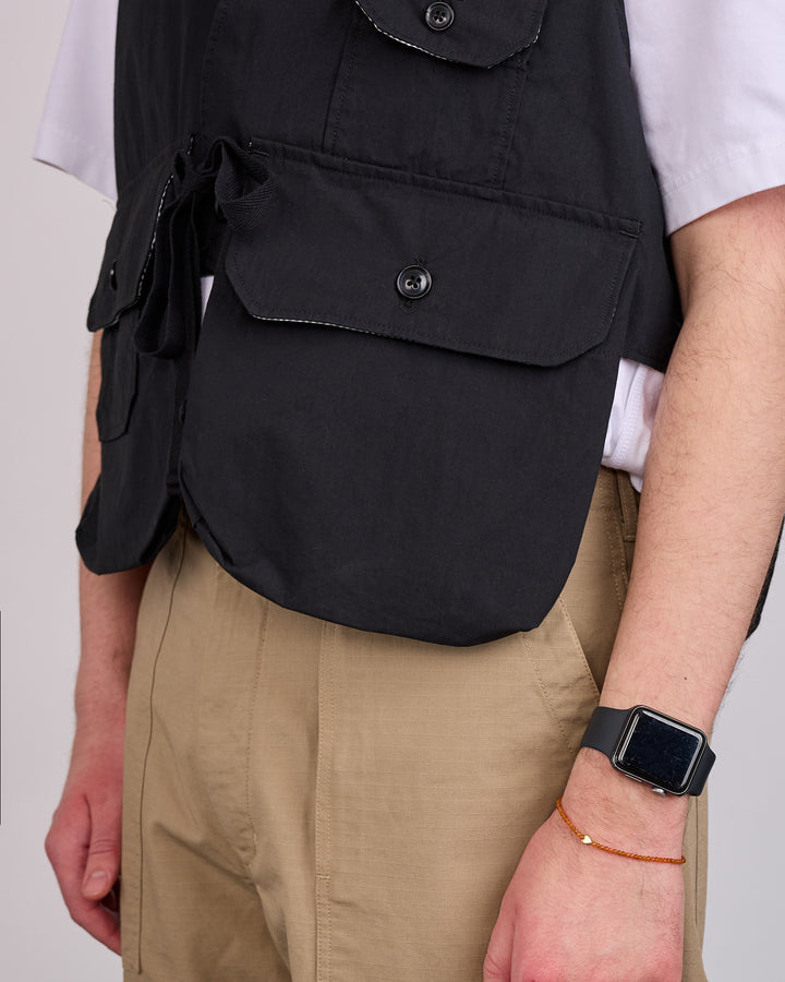 Engineered Garments Fowl Vest Lightweight Nyco Poplin Black