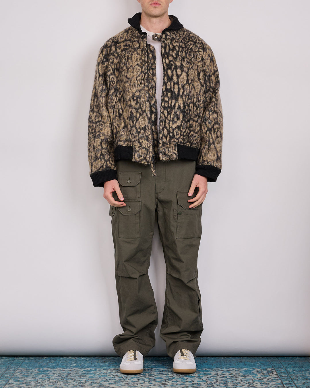 Engineered Garments LL Jacket Brown Leopard Jacquard