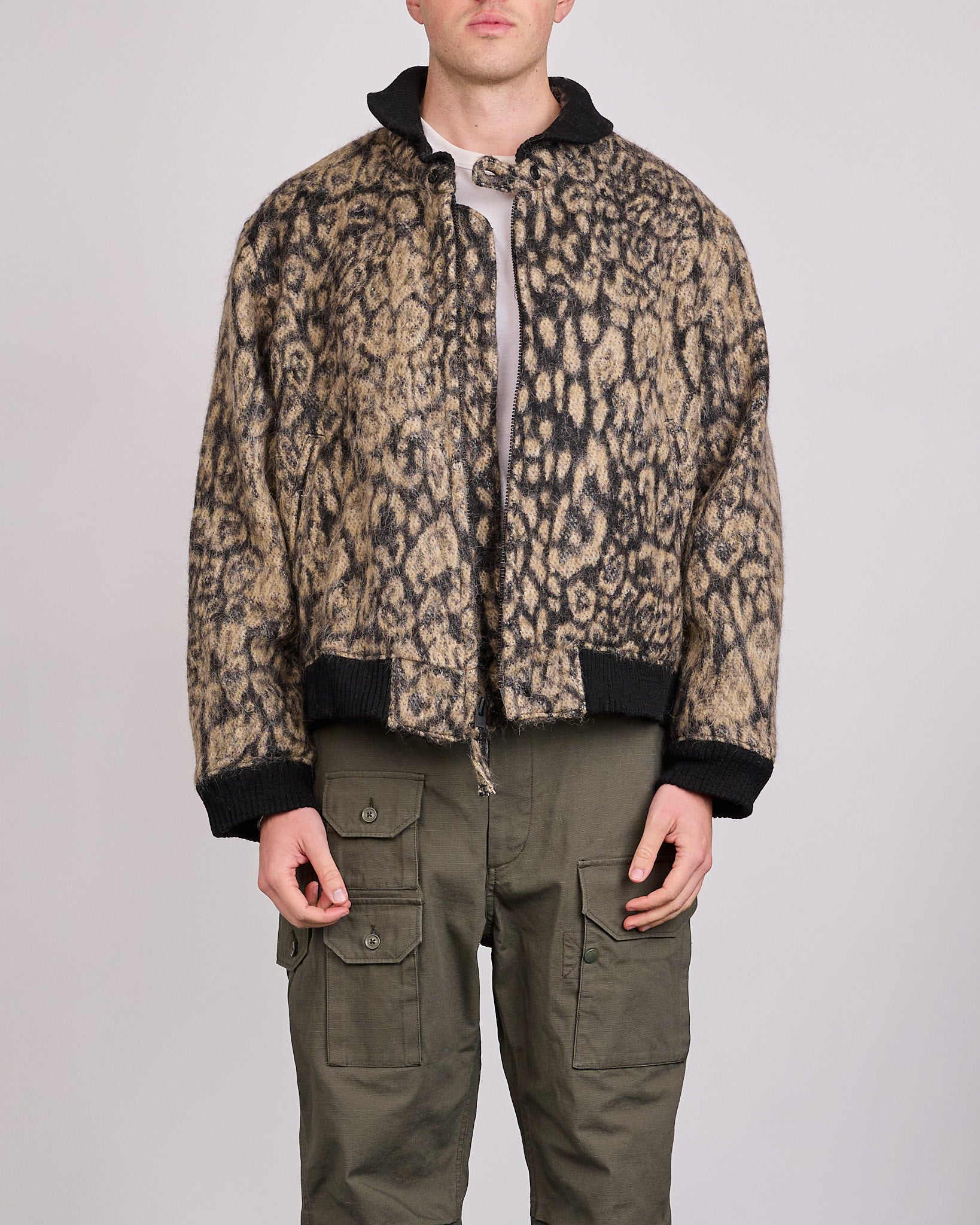 Engineered Garments LL Jacket Brown Leopard Jacquard – LESS 17