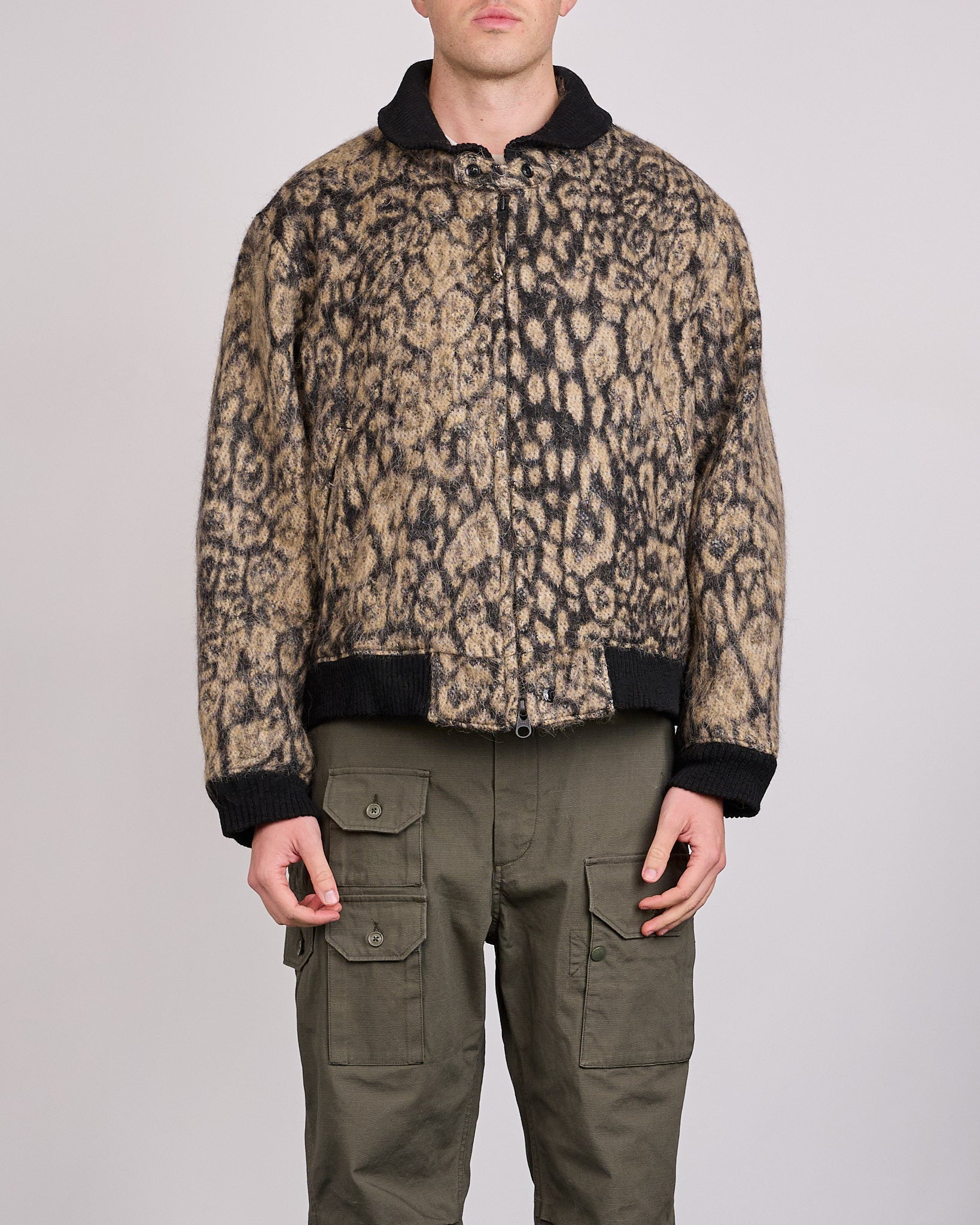 Engineered Garments LL Jacket Brown Leopard Jacquard – LESS 17
