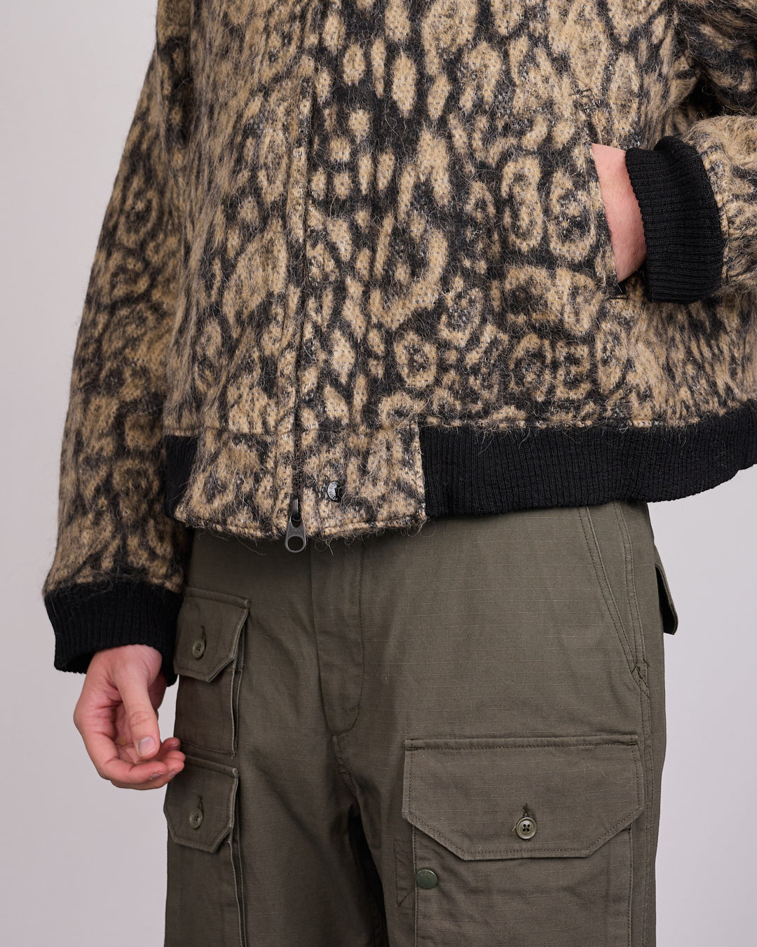 Engineered Garments LL Jacket Brown Leopard Jacquard