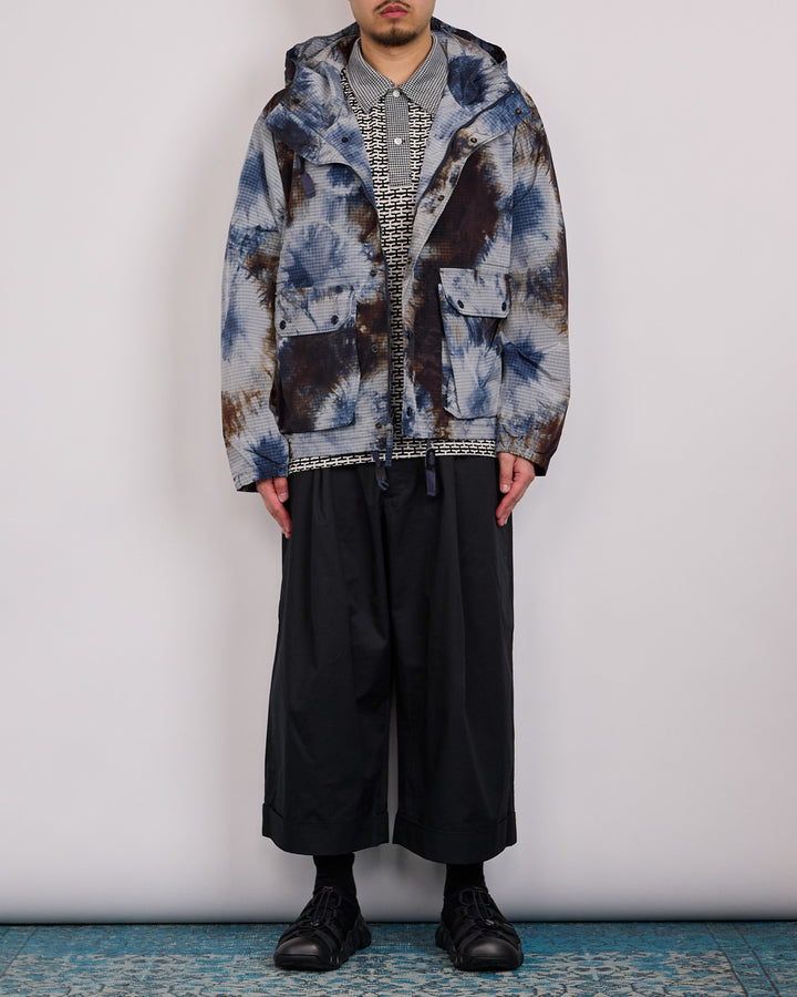 Engineered Garments LT Parka Tie Dye Ripstop Print Navy