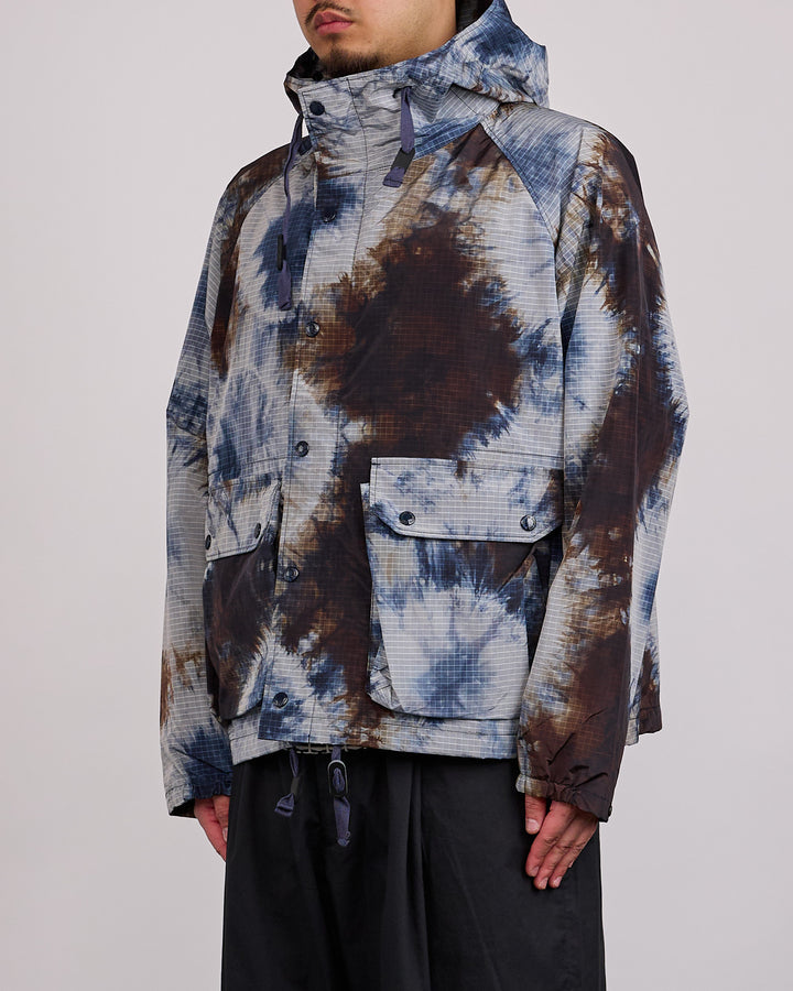 Engineered Garments LT Parka Tie Dye Ripstop Print Navy