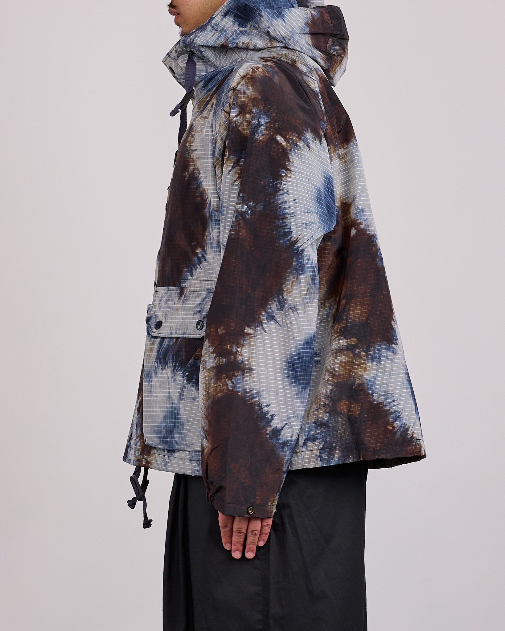 Engineered Garments LT Parka Tie Dye Ripstop Print Navy – LESS 17