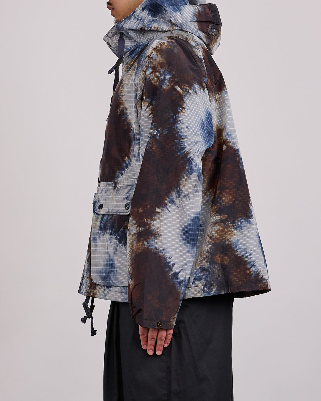 Engineered Garments LT Parka Tie Dye Ripstop Print Navy