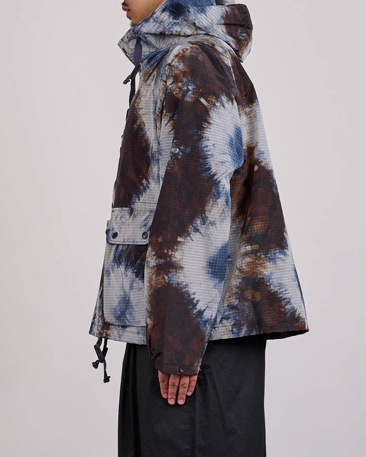 Engineered Garments LT Parka Tie Dye Ripstop Print Navy