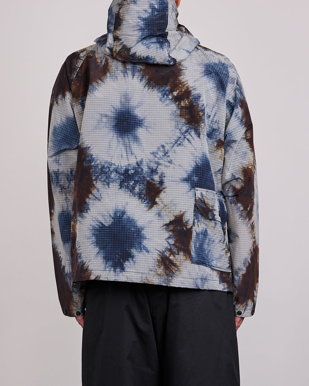 Engineered Garments LT Parka Tie Dye Ripstop Print Navy