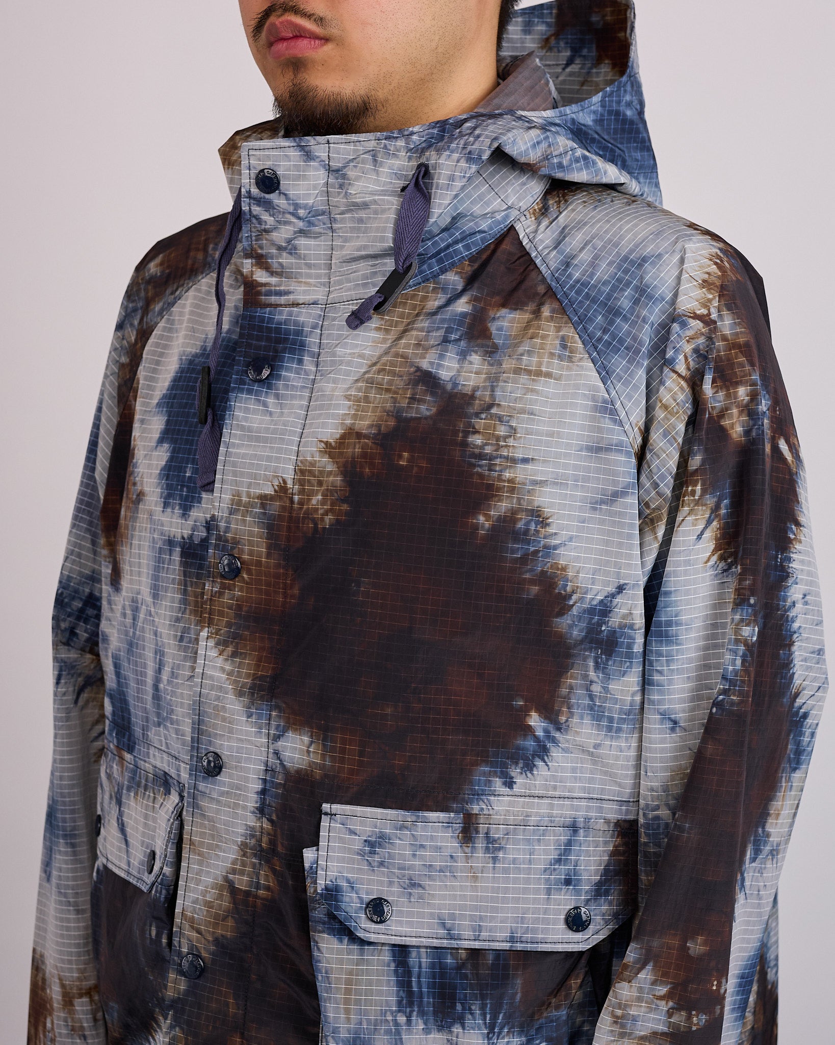 Engineered Garments LT Parka Tie Dye Ripstop Print Navy – LESS 17