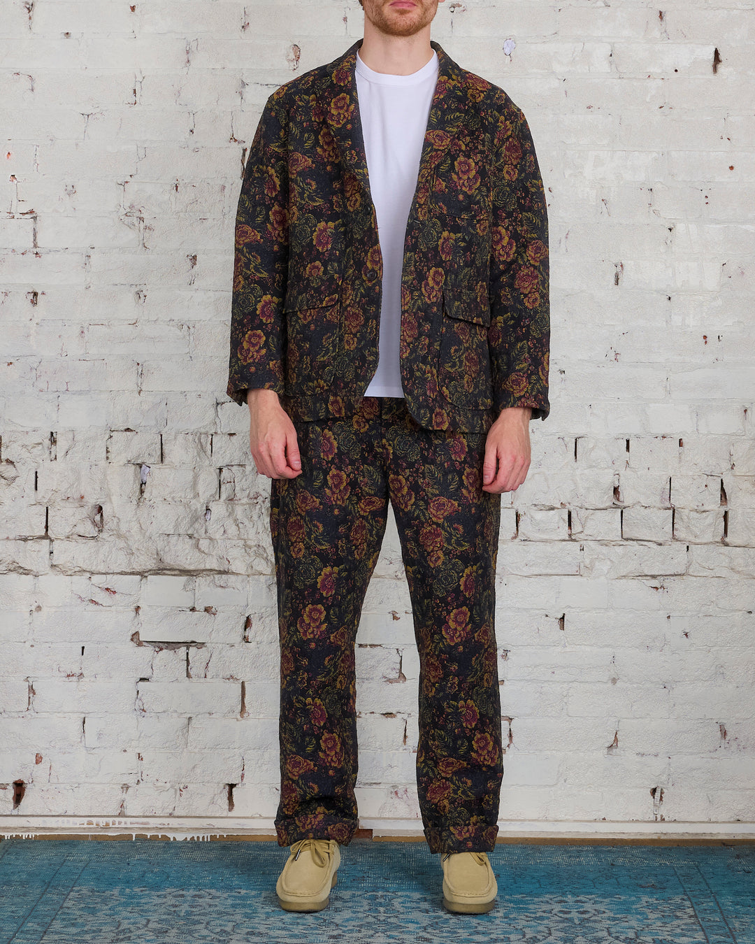 Engineered Garments Loiter Jacket CP Floral Jacquard Black Gold