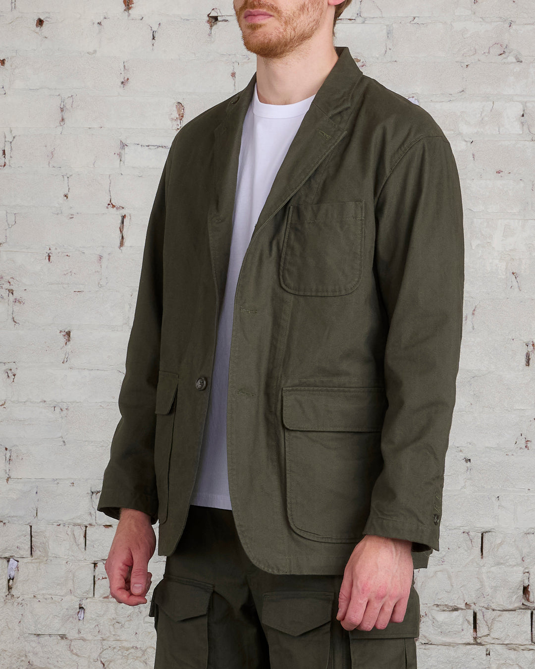 Engineered Garments Loiter Jacket Cotton Brush HB Olive