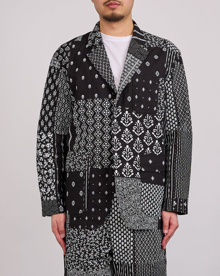 Engineered Garments Loiter Jacket Cotton Patchwork Print Black White