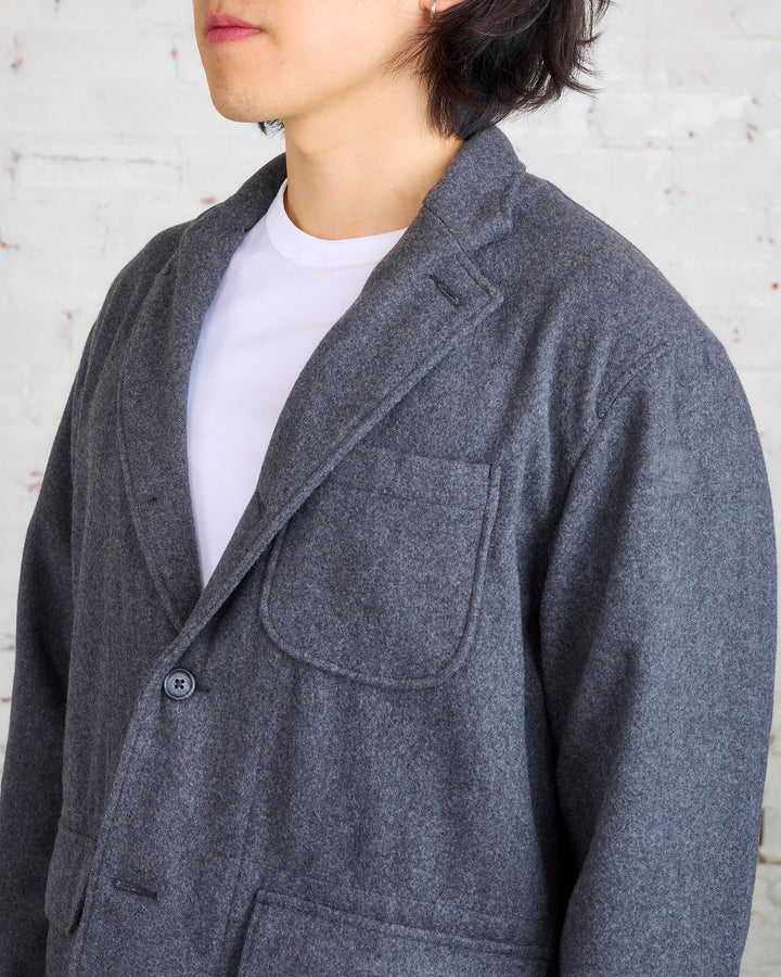 Engineered Garments Loiter Jacket Grey Poly Heavy Flannel