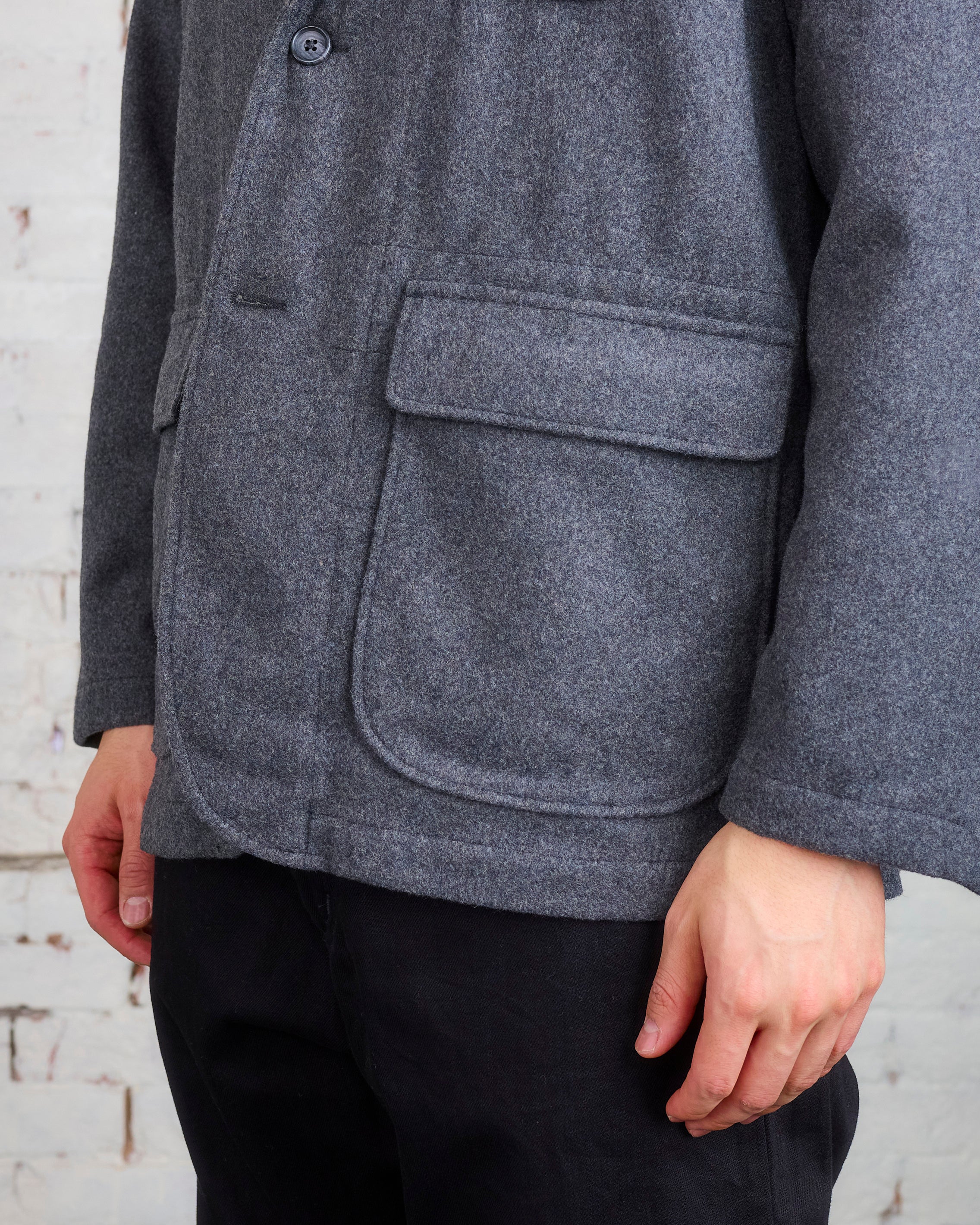 Engineered Garments Loiter Jacket Grey Poly Heavy Flannel