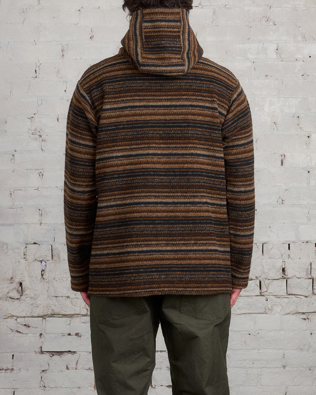 Engineered Garments Long Sleeve Hoody Fairisle Stripe Brown