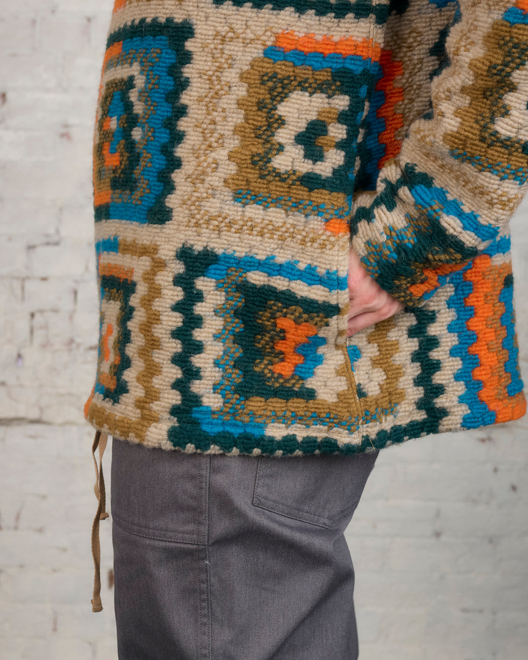 Engineered Garments Long Sleeve Hoody Poly Wool Crochet Knit