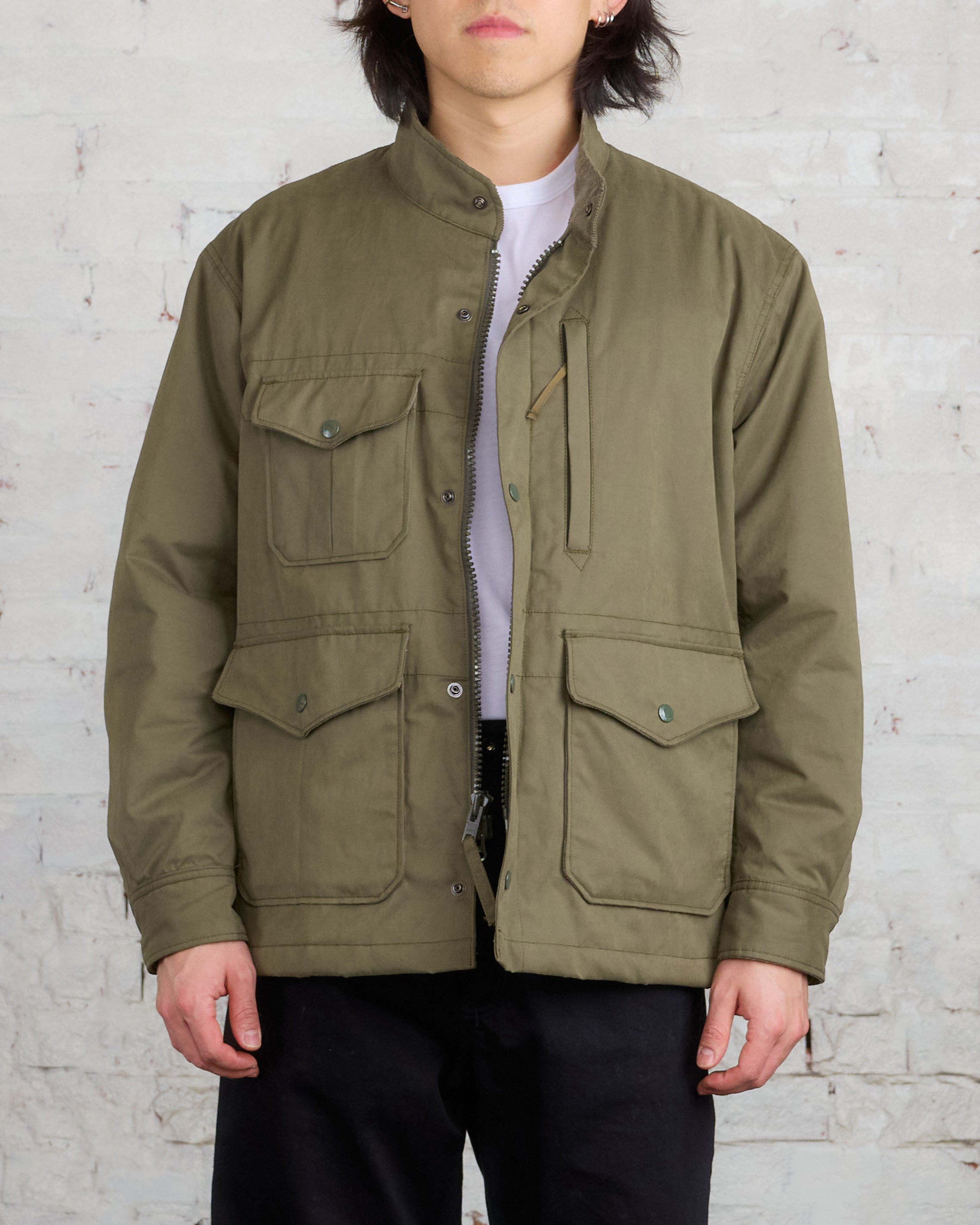 Engineered Garments Pathfinder Jacket Olive PC Coated Cloth – LESS 17