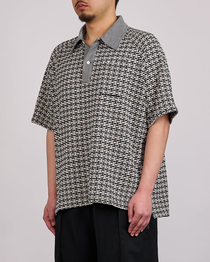 Engineered Garments Polo Shirt CP Jacquard Black White