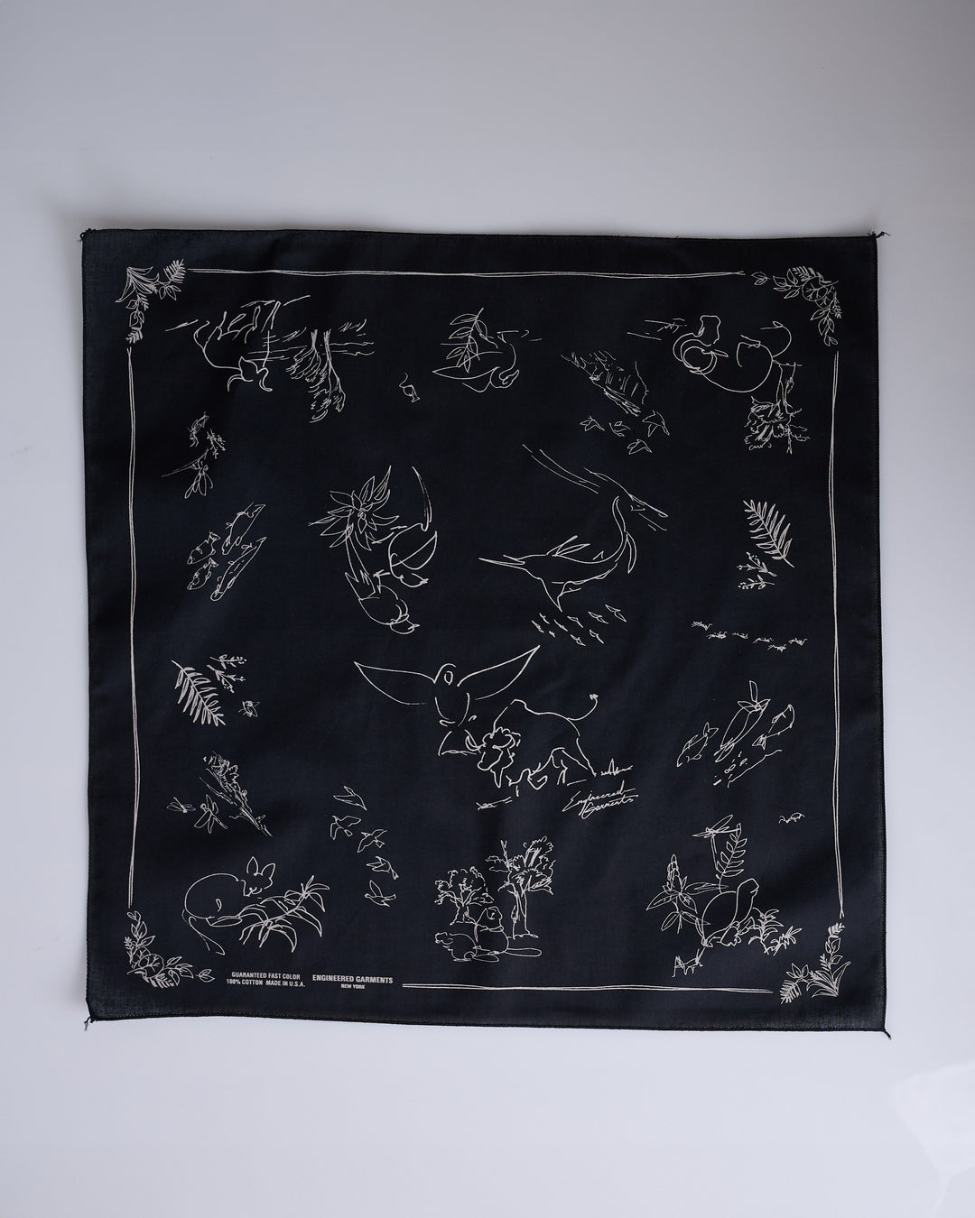 Engineered Garments Printed Bandana Animal Black