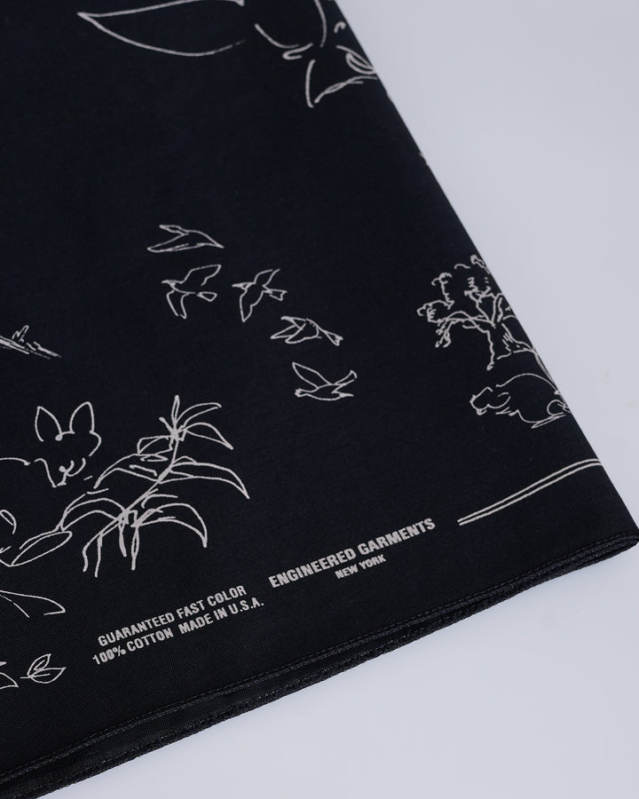 Engineered Garments Printed Bandana Animal Black