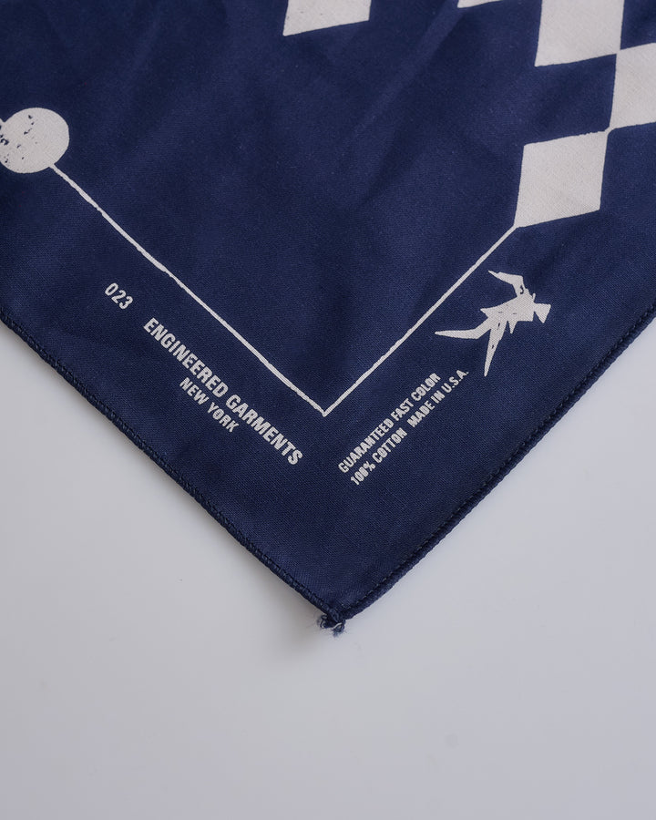 Engineered Garments Printed Bandana Geometry Navy