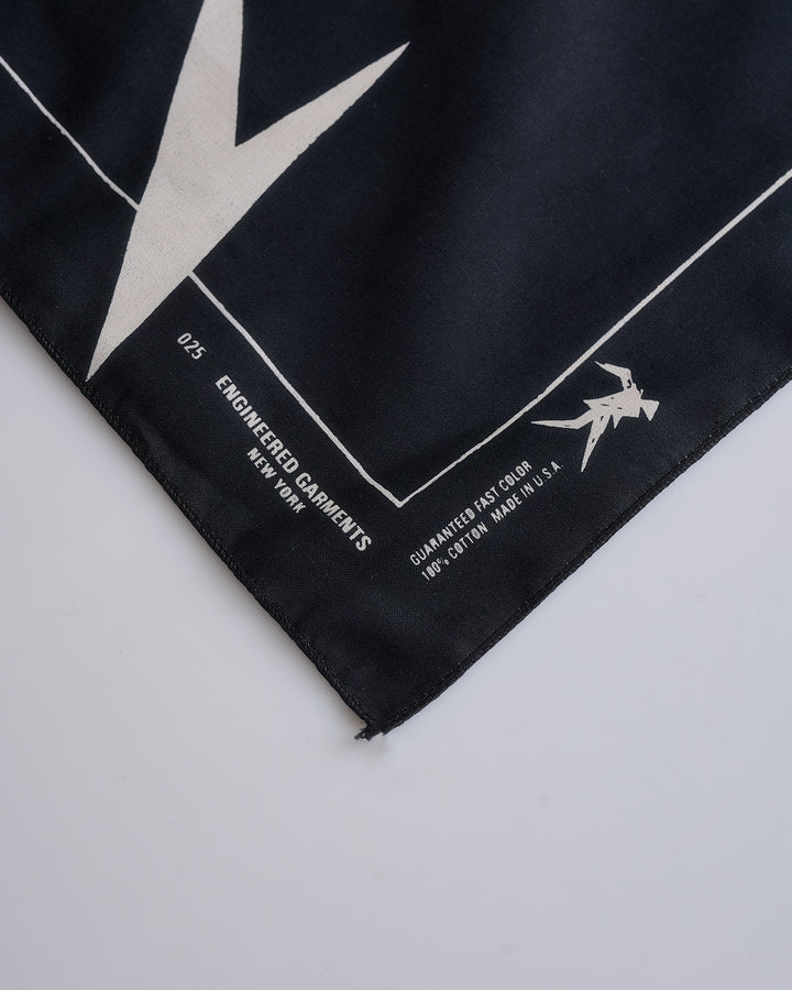 Engineered Garments Printed Bandana Lightning Black