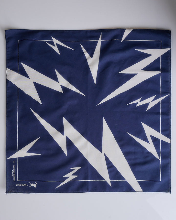 Engineered Garments Printed Bandana Lightning Navy