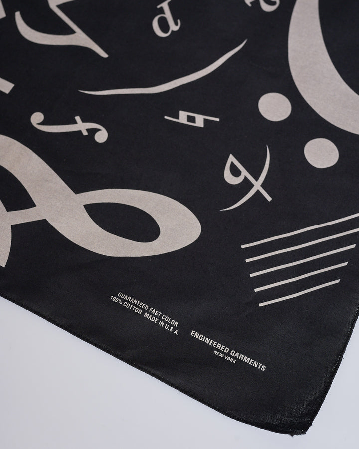 Engineered Garments Printed Bandana Piano Black