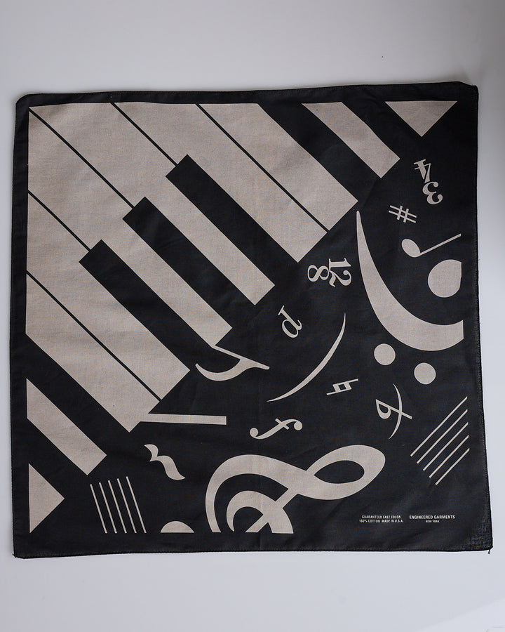 Engineered Garments Printed Bandana Piano Black
