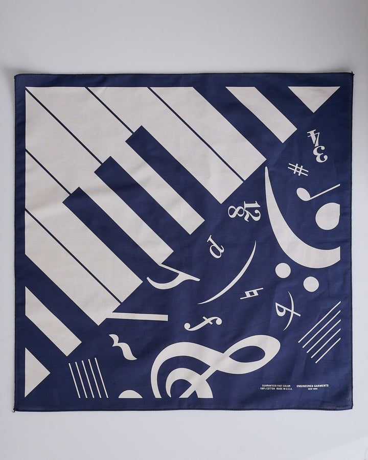 Engineered Garments Printed Bandana Piano Navy