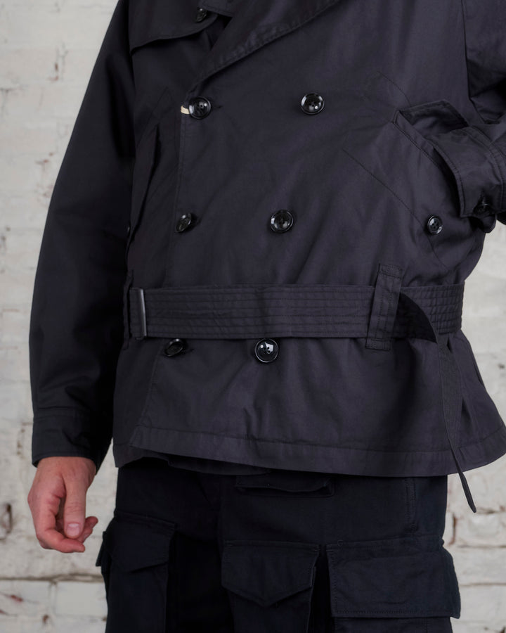 Engineered Garments Short Trench Jacket Nyco Twill Black