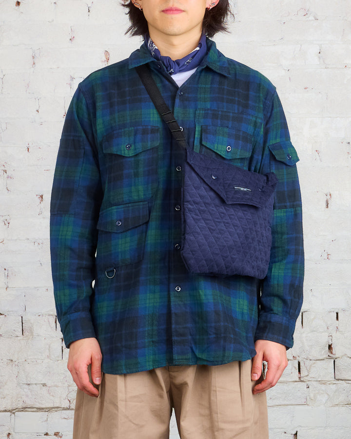 Engineered Garments Shoulder Pouch Dk Navy CP Quilted Corduroy