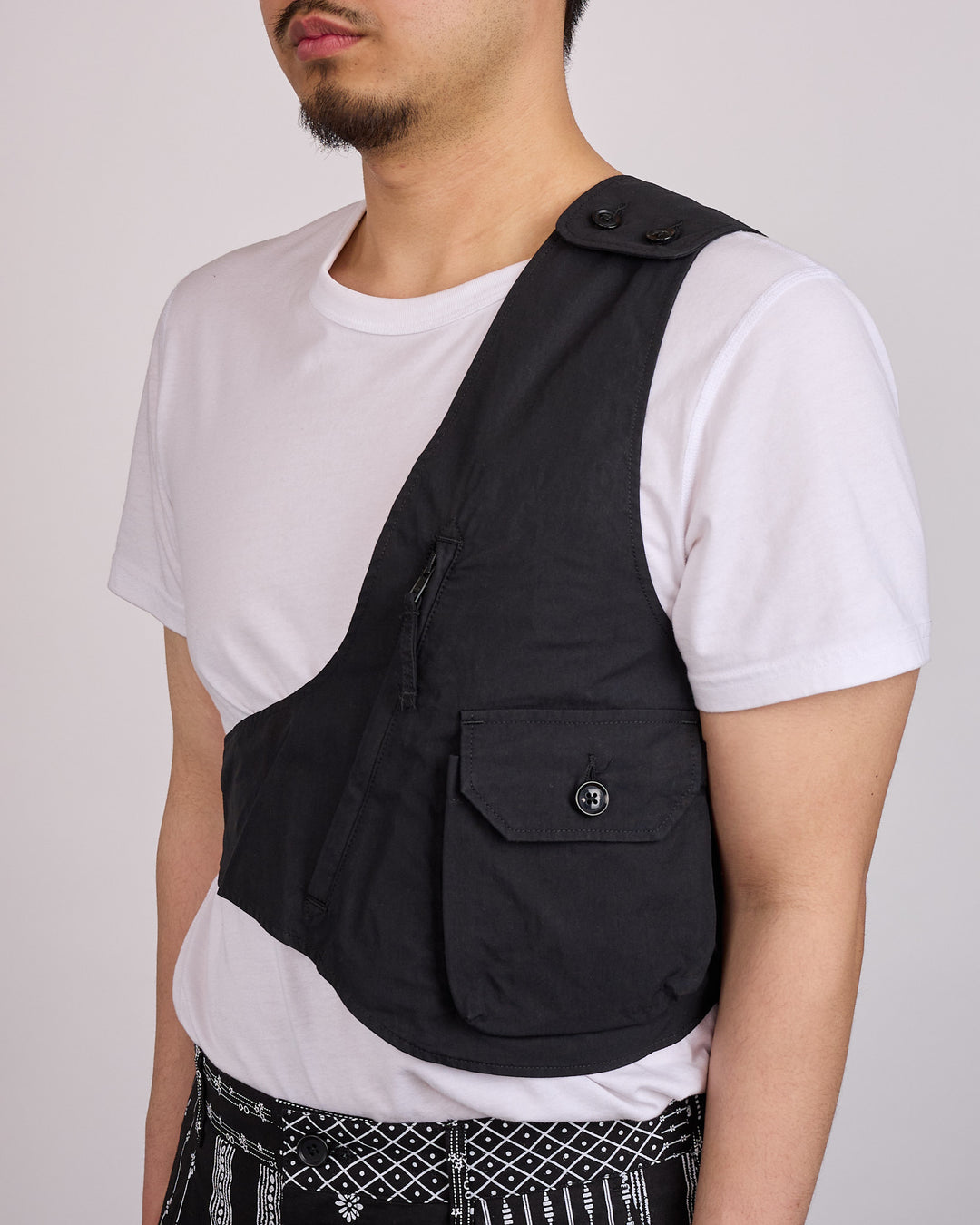 Engineered Garments Shoulder Vest Lightweight Nyco Poplin Black