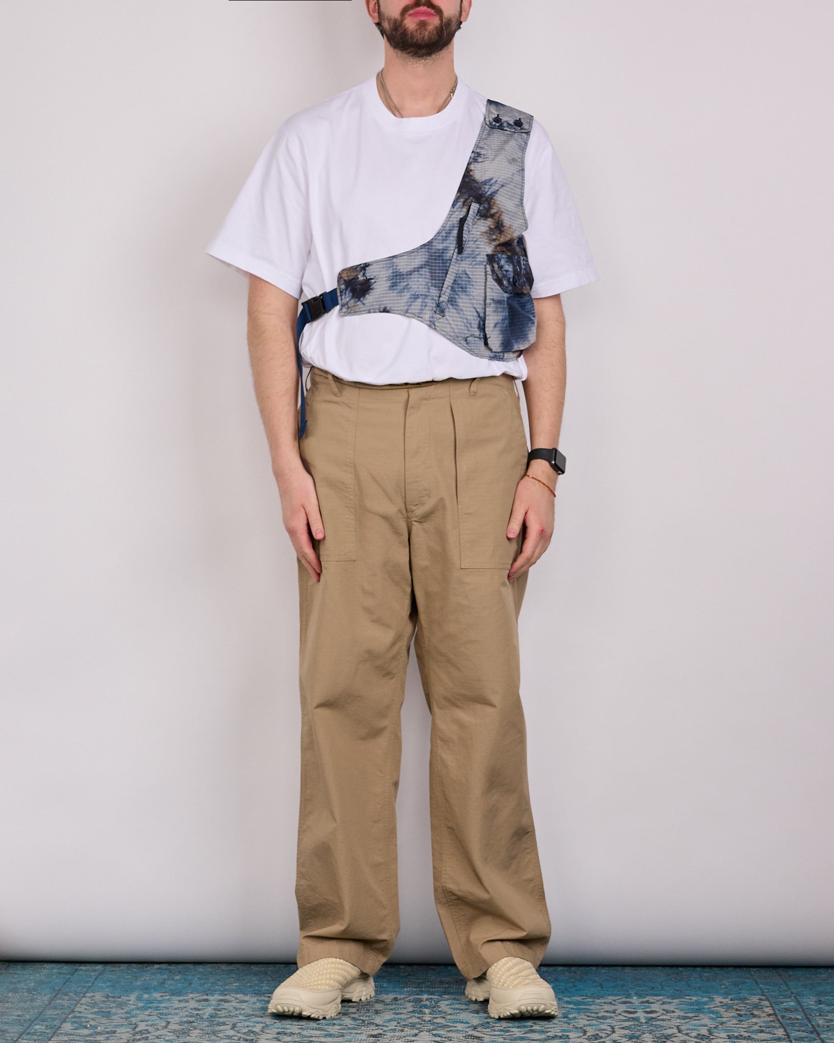 Engineered Garments Shoulder Vest Tie Dye Ripstop Print Navy – LESS 17