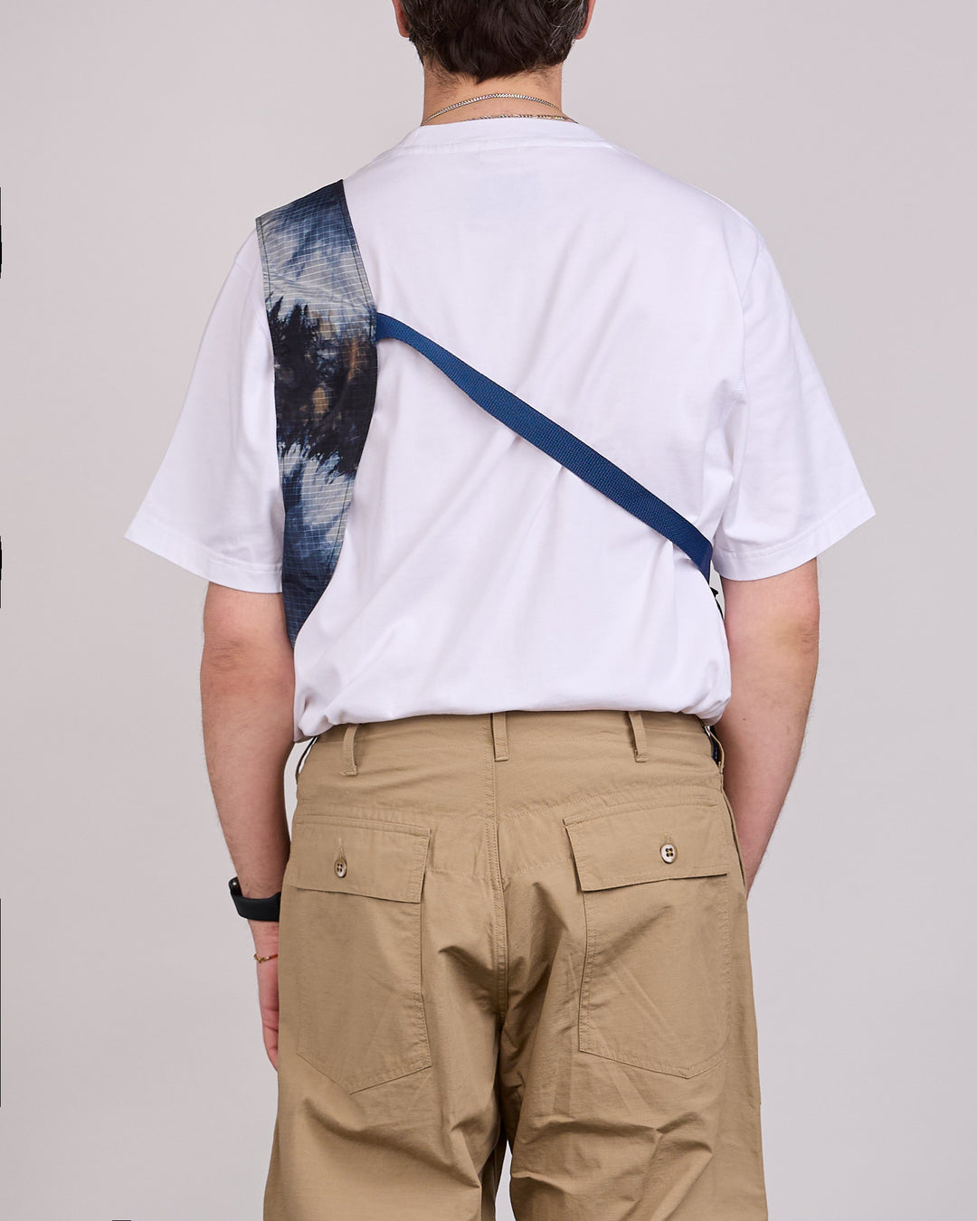 Engineered Garments Shoulder Vest Tie Dye Ripstop Print Navy