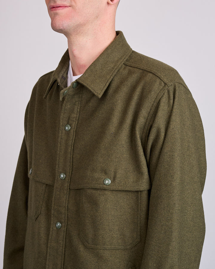 Engineered Garments Stag Heavy Flannel Shirt Jacket Olive
