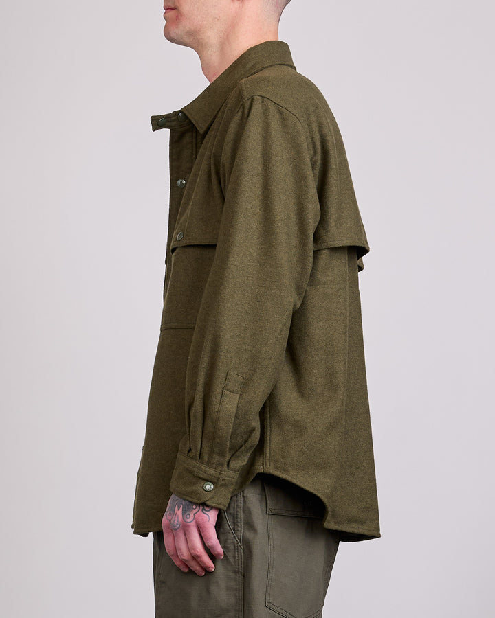 Engineered Garments Stag Heavy Flannel Shirt Jacket Olive