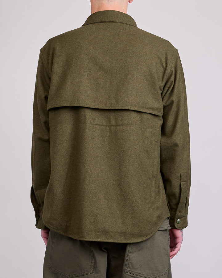 Engineered Garments Stag Heavy Flannel Shirt Jacket Olive