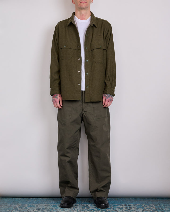 Engineered Garments Stag Heavy Flannel Shirt Jacket Olive