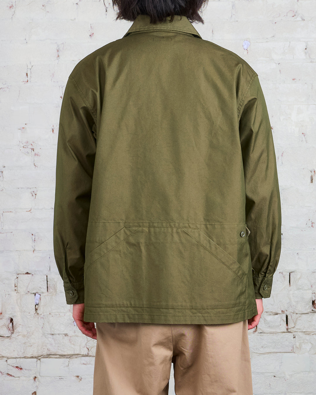 Engineered Garments Suffolk Shirt Jacket Olive CP Weather Poplin