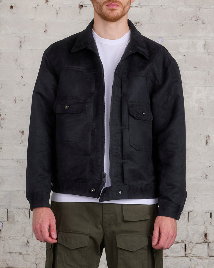 Engineered Garments Trucker Jacket Poly Fake Suede Black