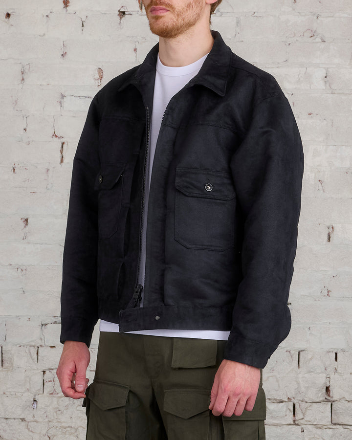 Engineered Garments Trucker Jacket Poly Fake Suede Black