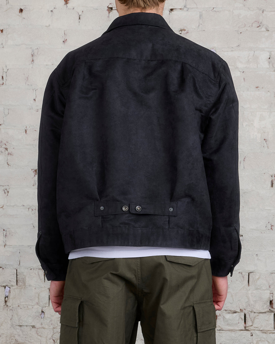 Engineered Garments Trucker Jacket Poly Fake Suede Black